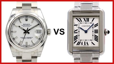 cartier tank francaise vs rolex datejust|rolex vs cartier quartz.